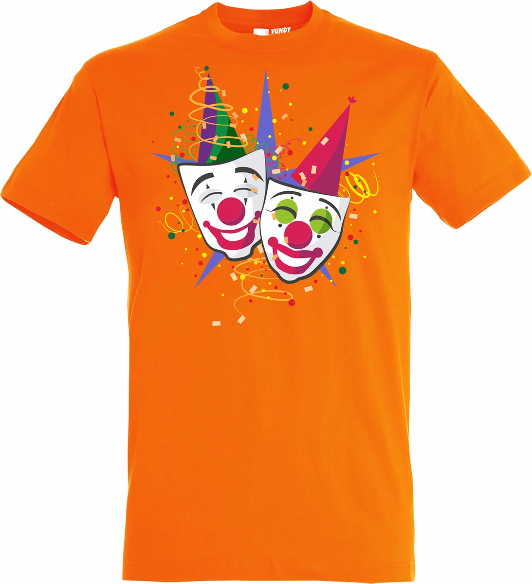 T-shirt Carnaval Masker | Carnaval | Carnavalskleding Dames Heren | Oranje | maat 4XL